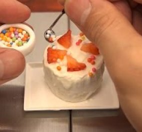 Καταπληκτικό: Φτιάχνει τούρτες - μινιατούρα & ολόκληρα μικροσκοπικά γεύματα με απίστευτη υπομονή και αυτοπειθαρχία! (Βίντεο)