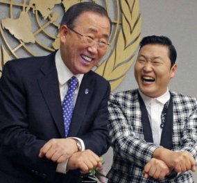 Όλα τα λεφτά το βίντεο!!! Ο Γ.Γ. των Ηνωμένων Εθνών χορεύει gangnam με τον Psy για να γιορτάσει τα 67 χρόνια του ΟΗΕ - Κυρίως Φωτογραφία - Gallery - Video