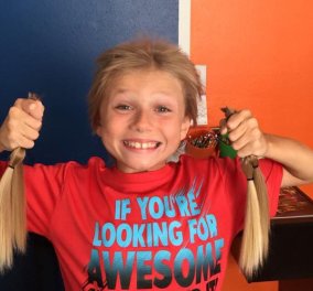 Story: 8χρονος έδωσε τα ξανθά μαλλιά του για τους καρκινοπαθείς, αλλά υπέφερε από το bullying - Κυρίως Φωτογραφία - Gallery - Video