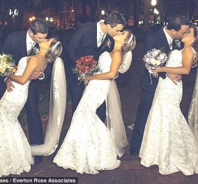 Ολόιδιες τρίδυμες παντρεύτηκαν την ίδια ώρα  φορώντας ίδια νυφικά & έμοιαζαν τόσο ώστε μπερδεύτηκαν οι γαμπροί! (Φωτό)
